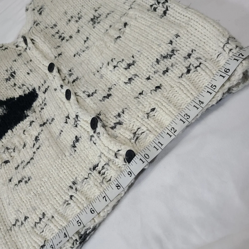 LIne Black and‎ Cream Button Up Sweater Size XS